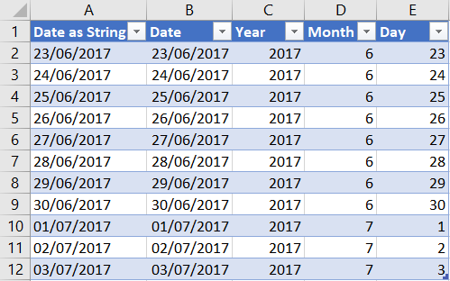 Spreadsheet Extract